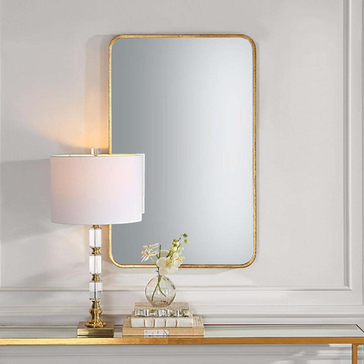 Keiichi Toby Rectangular Mirror in Gold, view 2