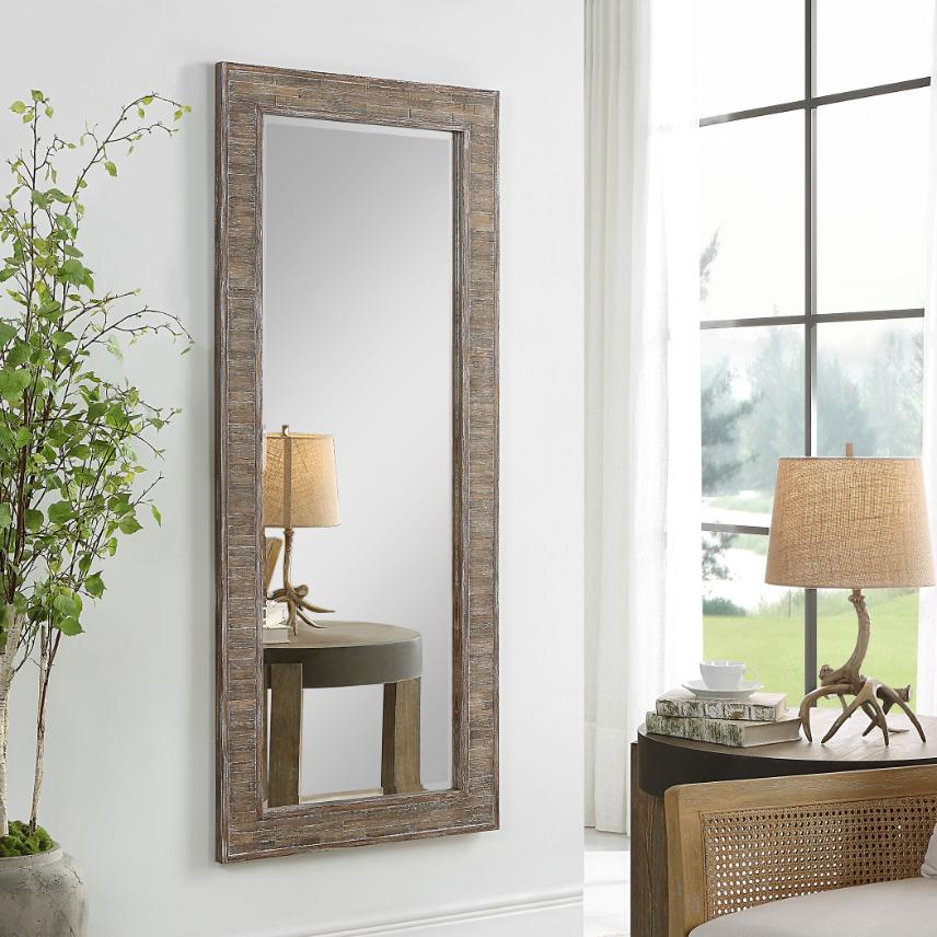 Keiichi Beachhouse Distressed Wooden Tall Mirror, view 6