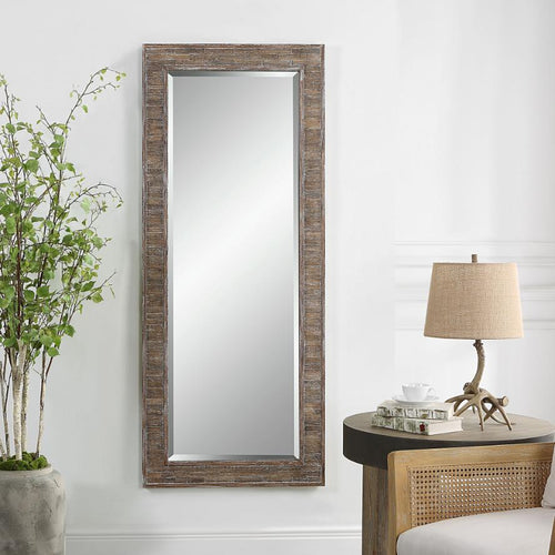 Keiichi Beachhouse Distressed Wooden Tall Mirror, view 2
