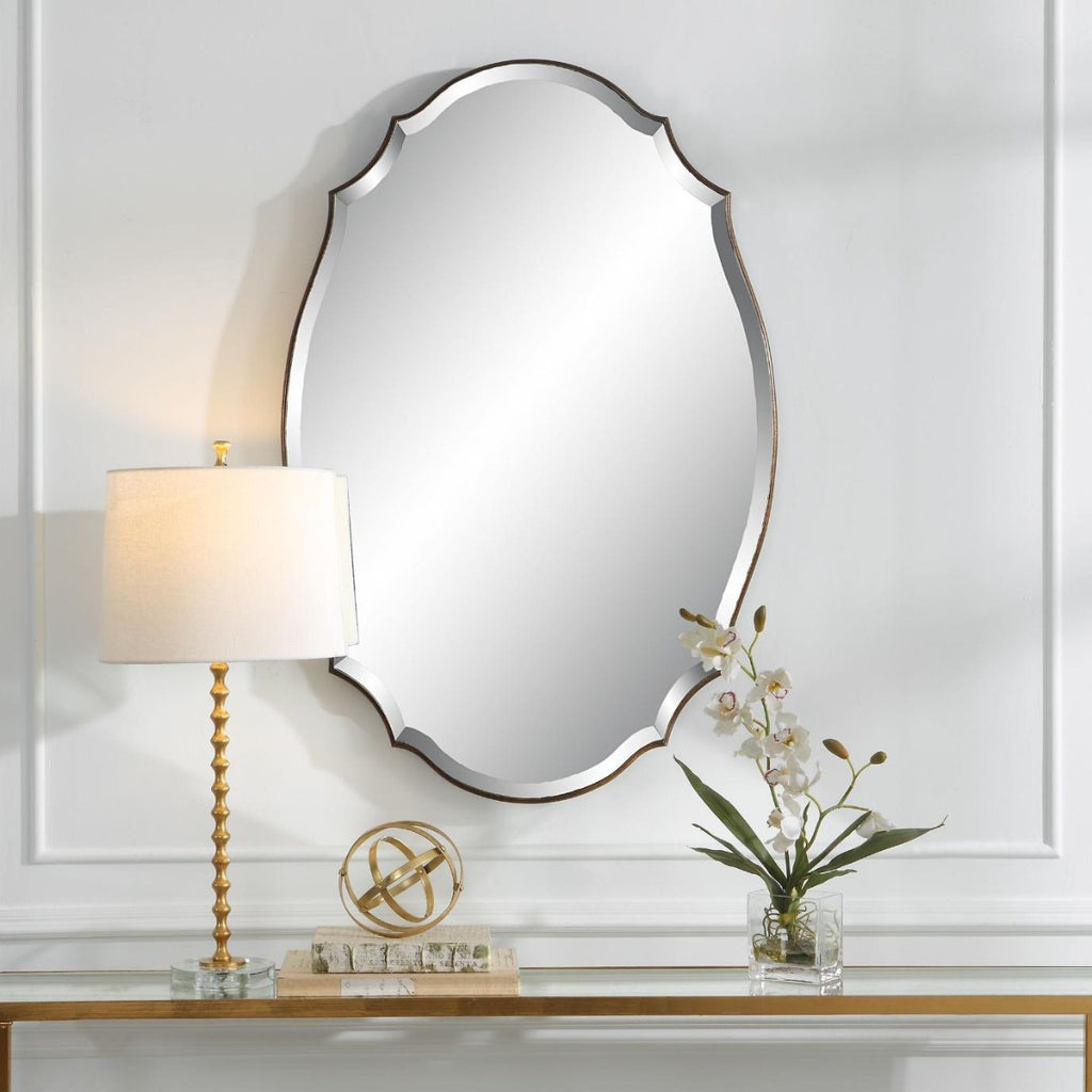 Keiichi Aida Oval Mirror in Bronze, view 2
