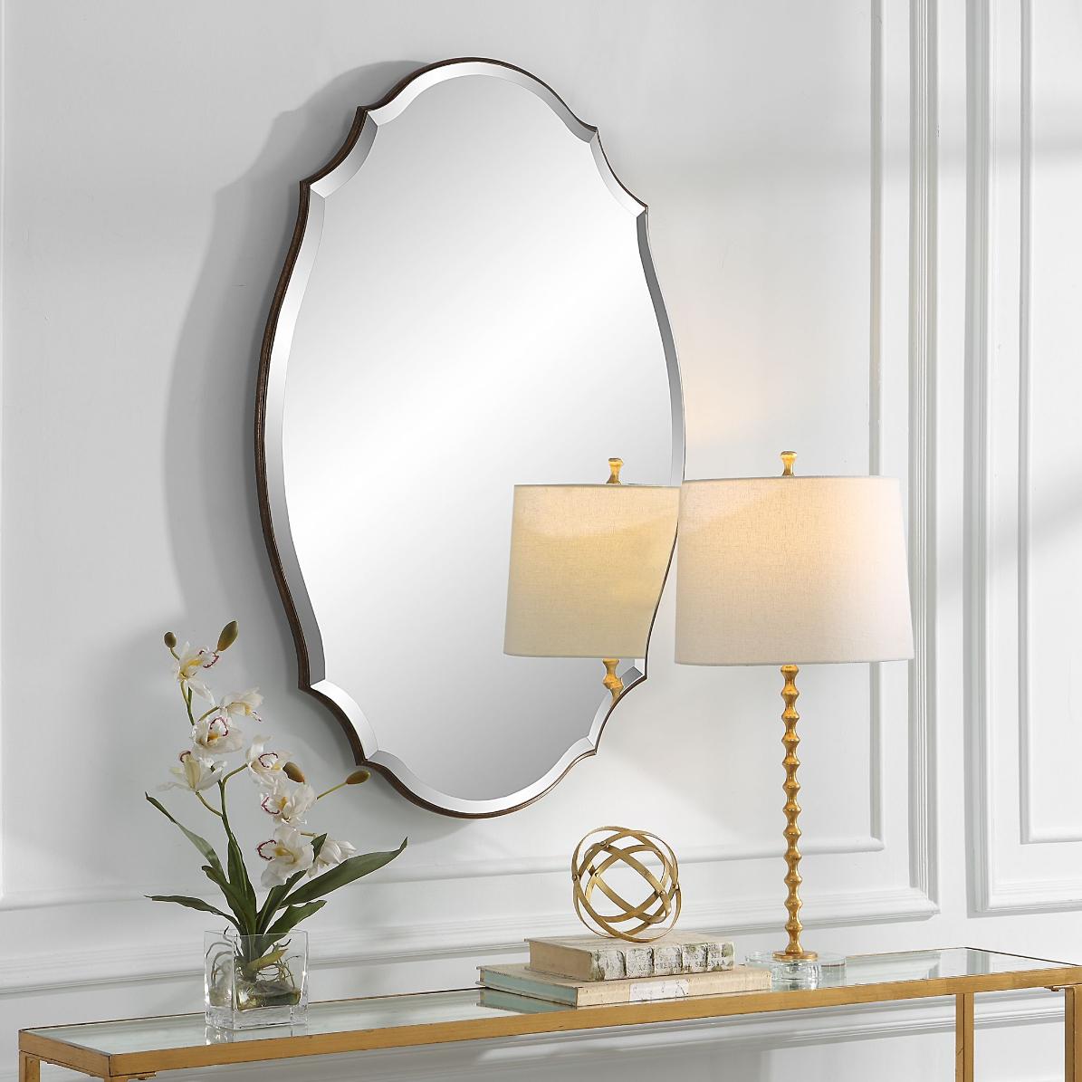 Keiichi Aida Oval Mirror in Bronze, view 3