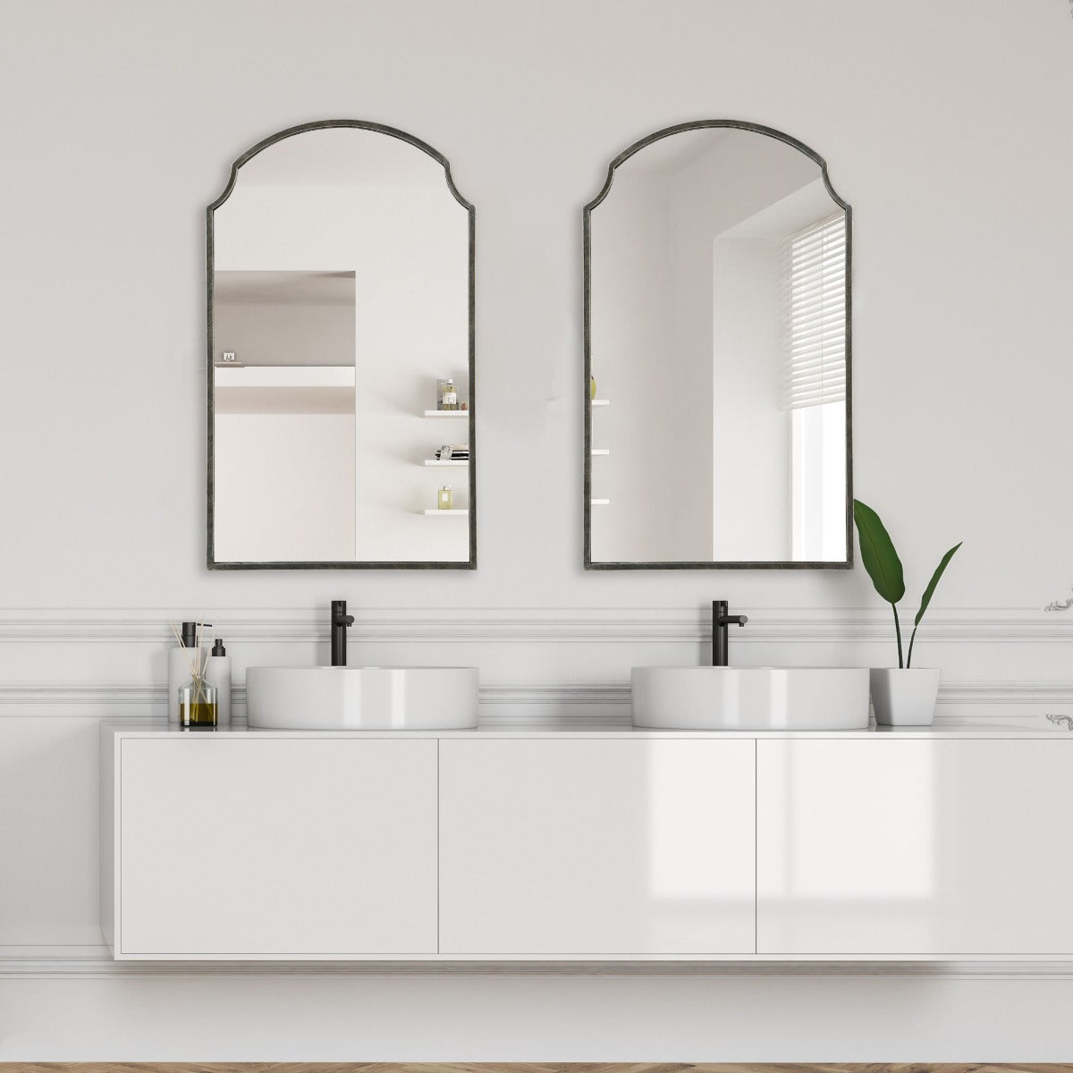 Keiichi Beatrice Arched Mirror in Brushed Bronze, view 2