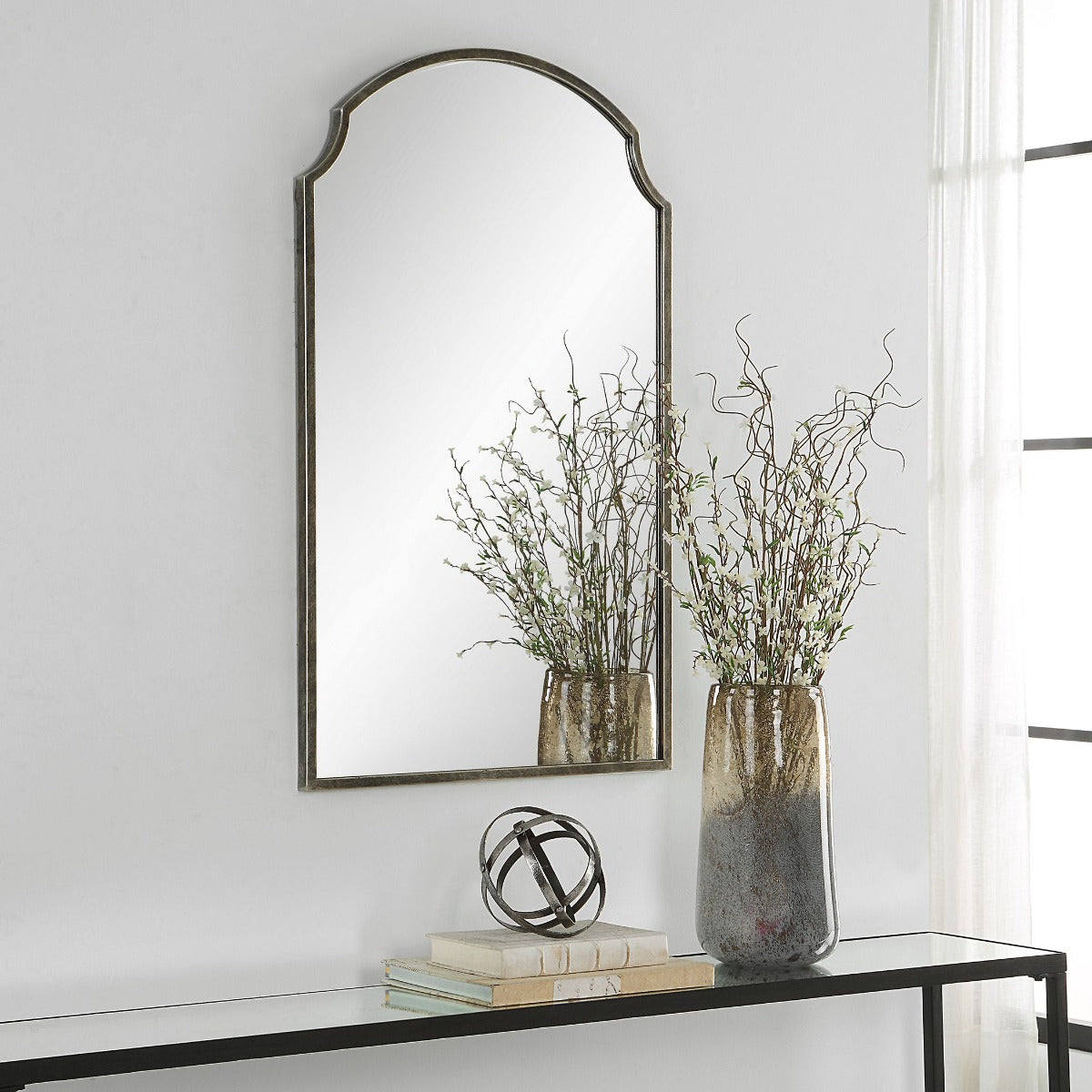 Keiichi Beatrice Arched Mirror in Brushed Bronze, view 4