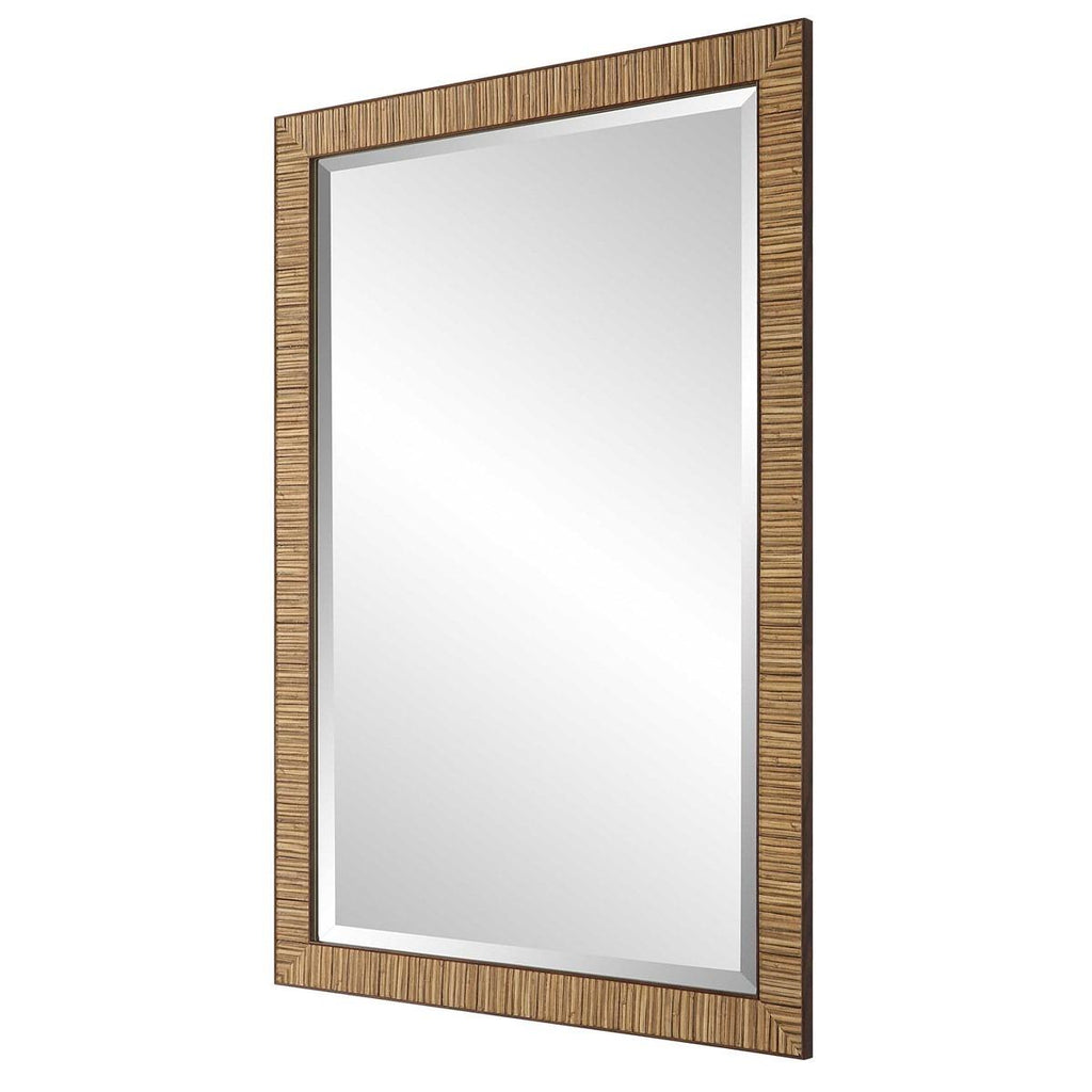 Keiichi Indiana Rattan Rectangle Mirror, view 5