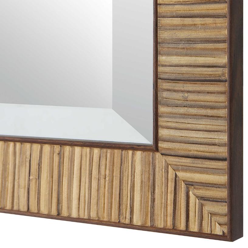 Keiichi Indiana Rattan Rectangle Mirror, view 6