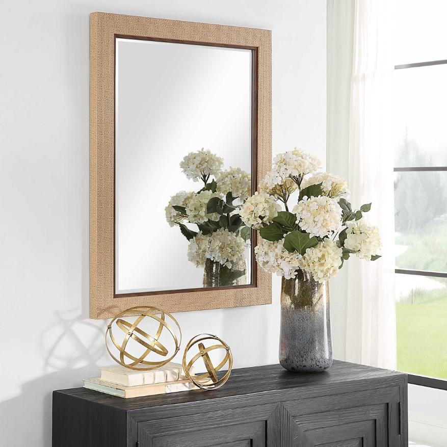 Keiichi Natural Woven Rectangular Mirror, view 3