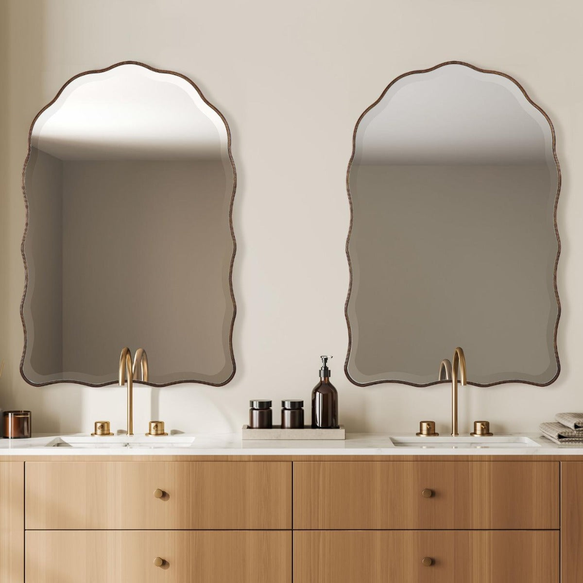 Keiichi Irregular Mirror Antique Bronze, view 2