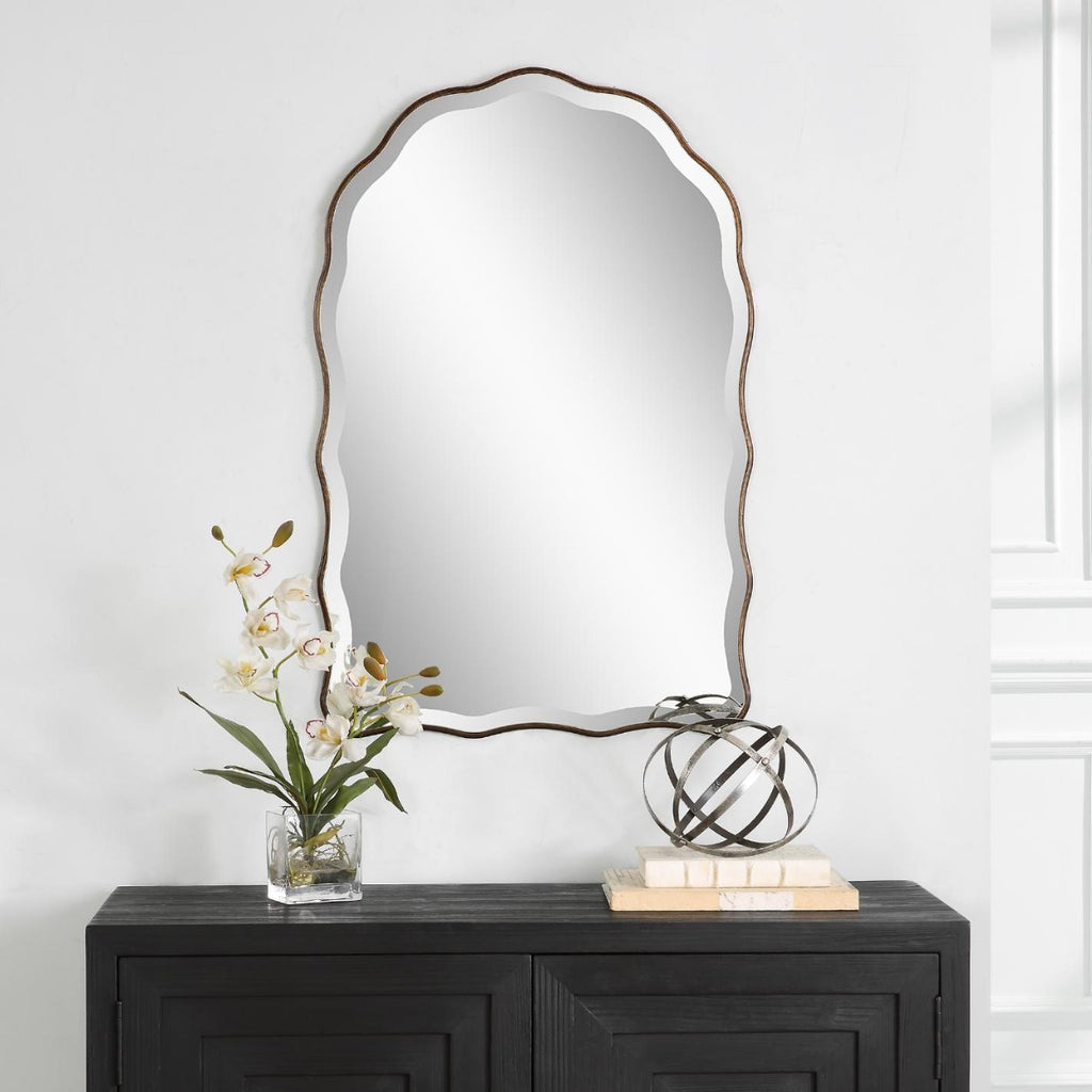Keiichi Irregular Mirror Antique Bronze, view 5