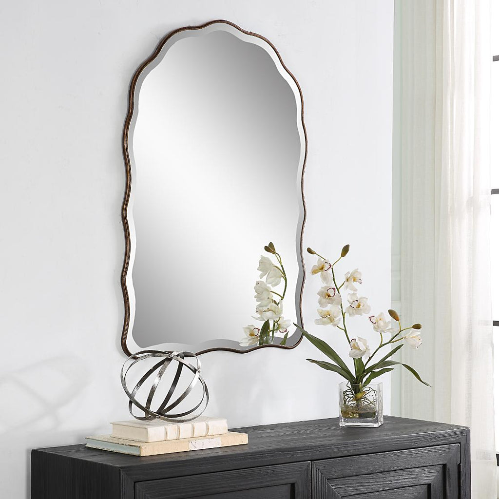 Keiichi Irregular Mirror Antique Bronze, view 3