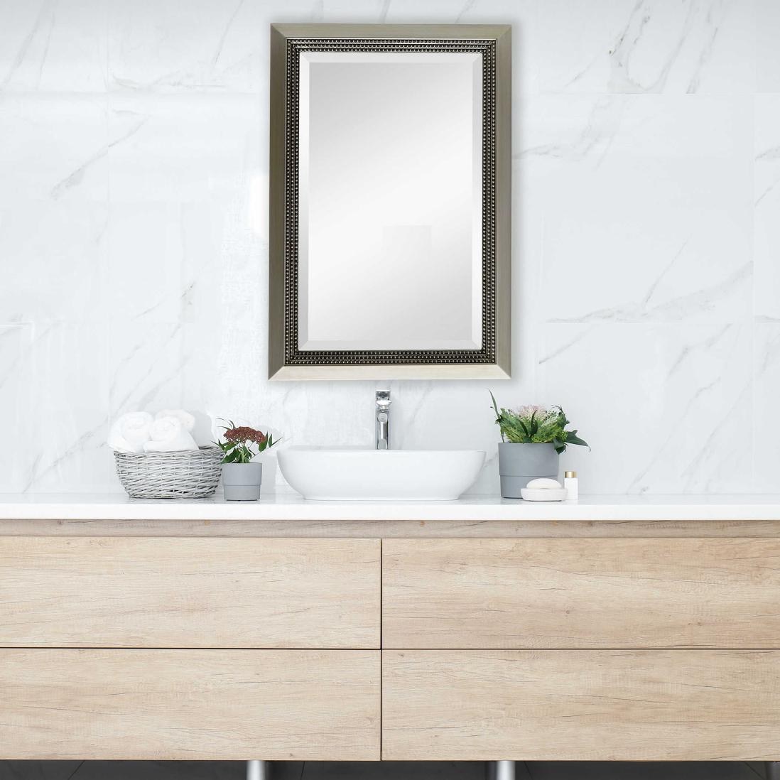 Keiichi Beaded Lines Mirror Brushed Silver, view 5
