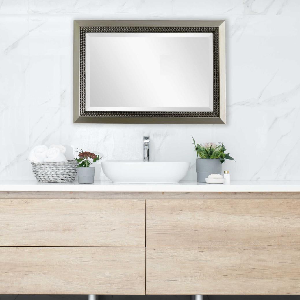 Keiichi Beaded Lines Mirror Brushed Silver, view 2