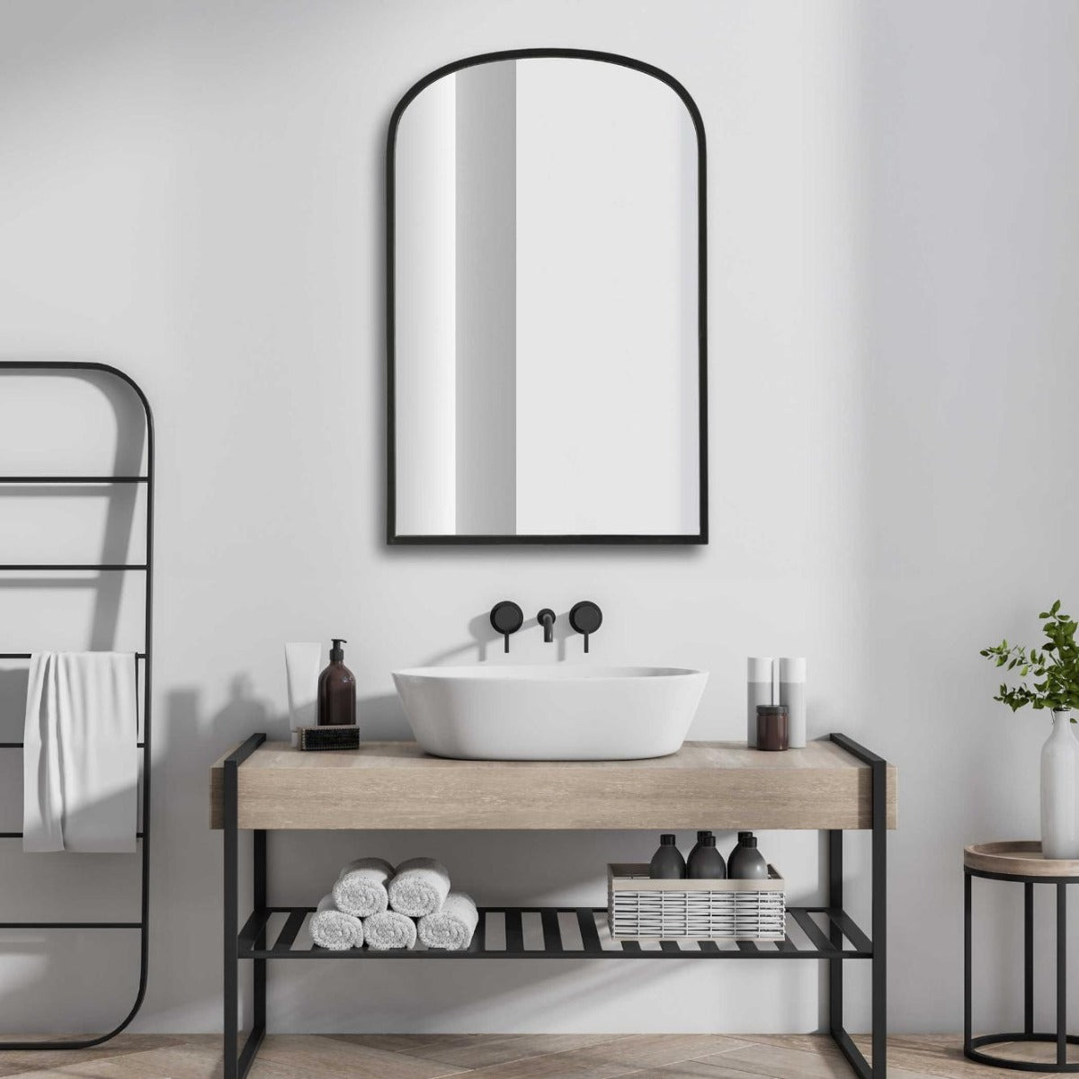 Keiichi Aydyn Arched Mirror in Black, view 2