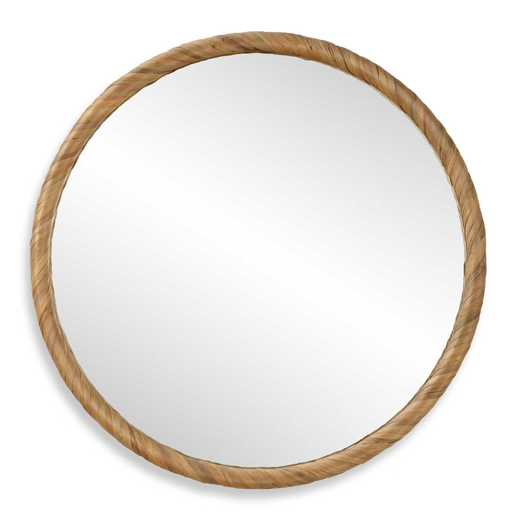 Keiichi Round Seagrass Mirror