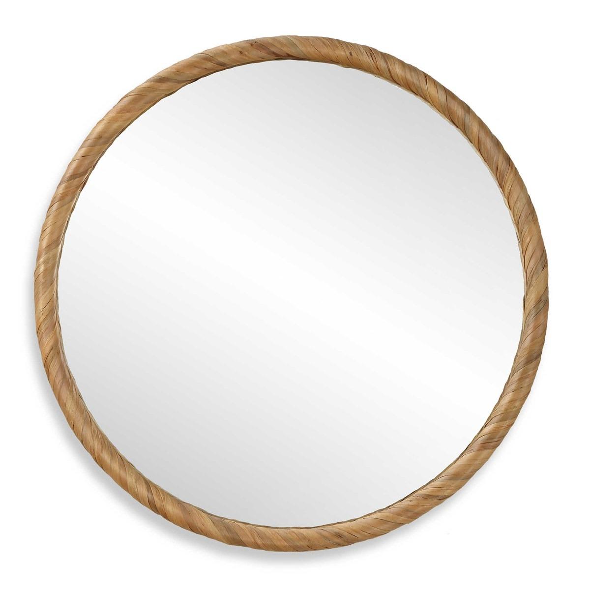 Keiichi Round Seagrass Mirror