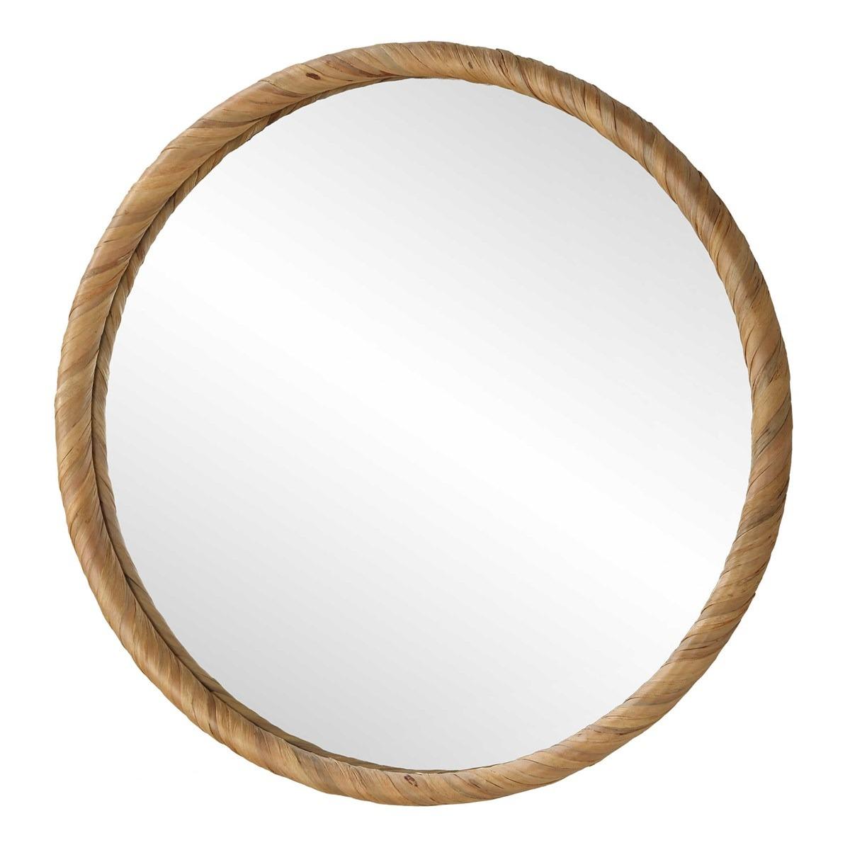 Keiichi Round Seagrass Mirror, view 3