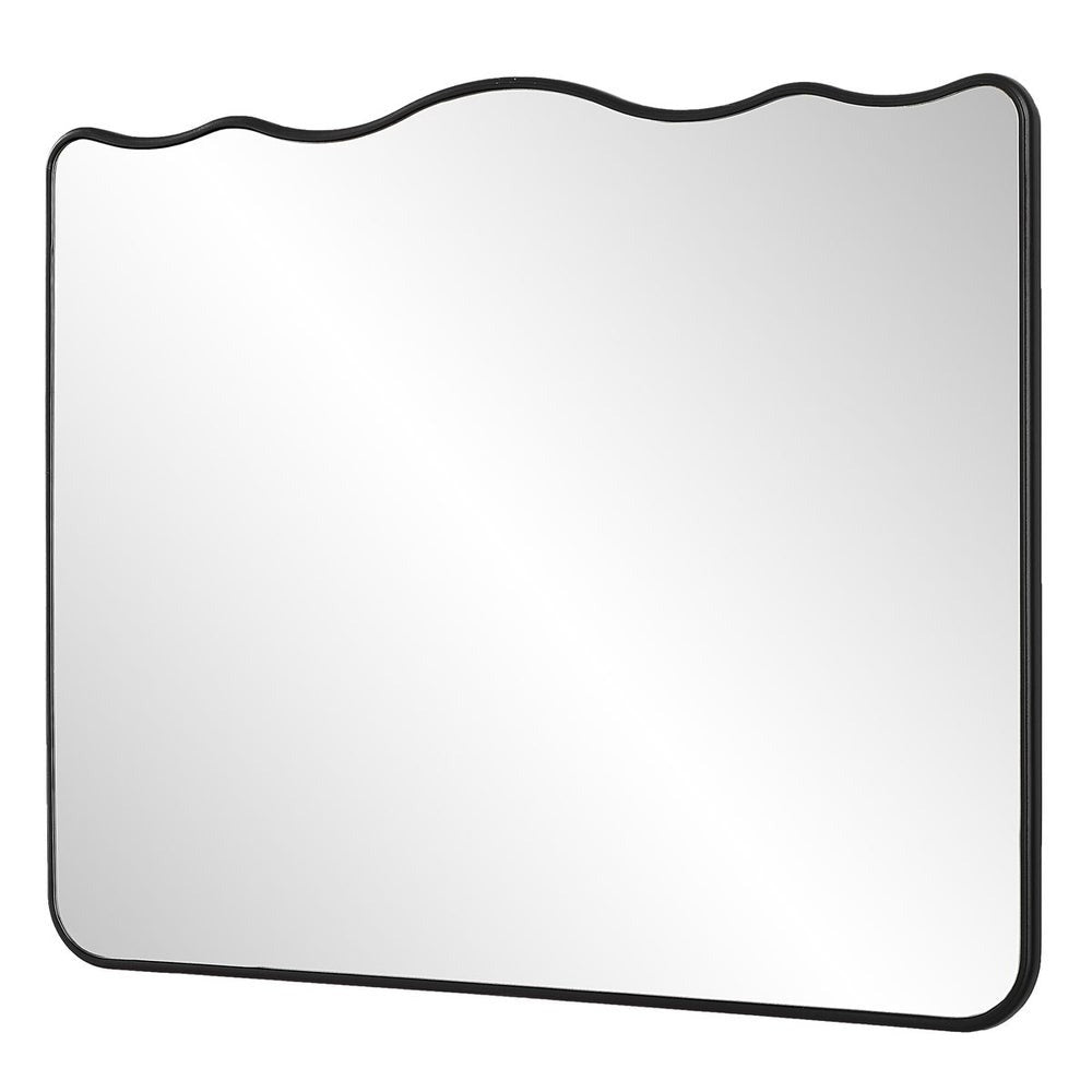 Keiichi Grace Scalloped Mirror in Black, view 4