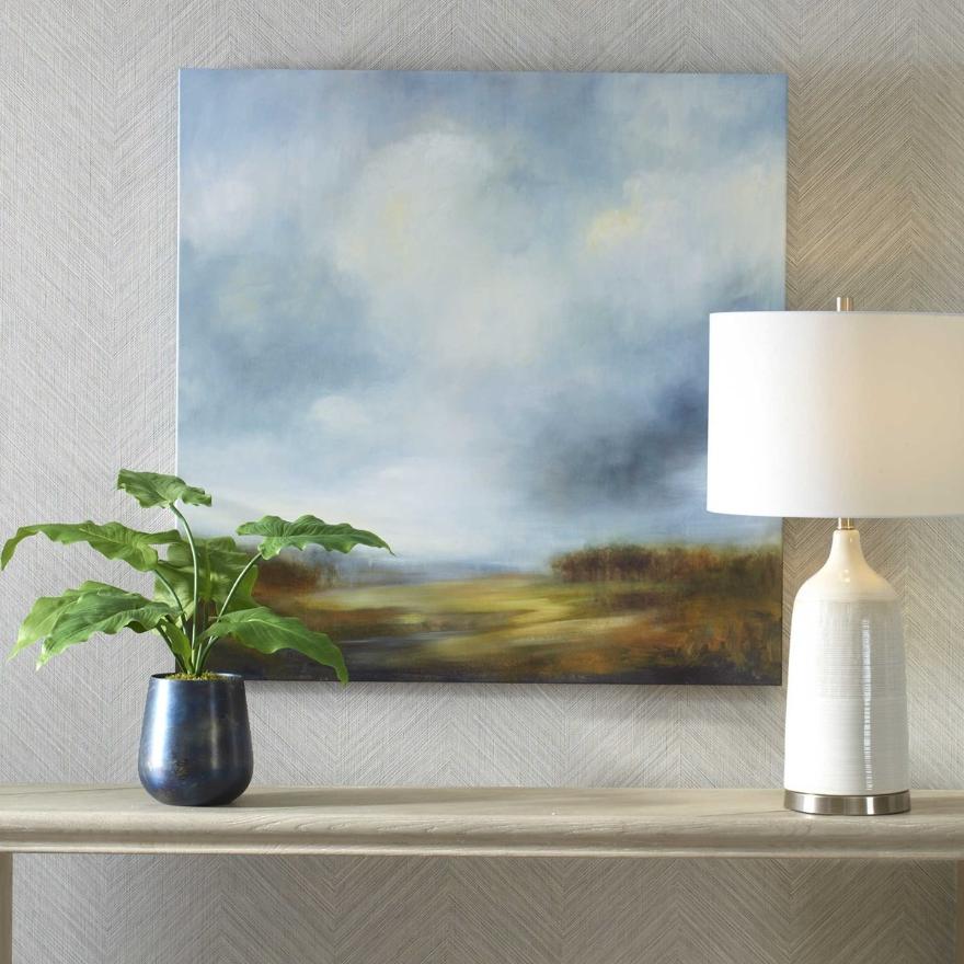 Keiichi Blue Light Printed Canvas, view 3