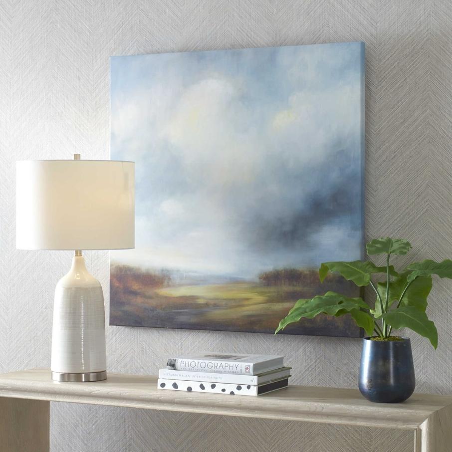 Keiichi Blue Light Printed Canvas, view 2