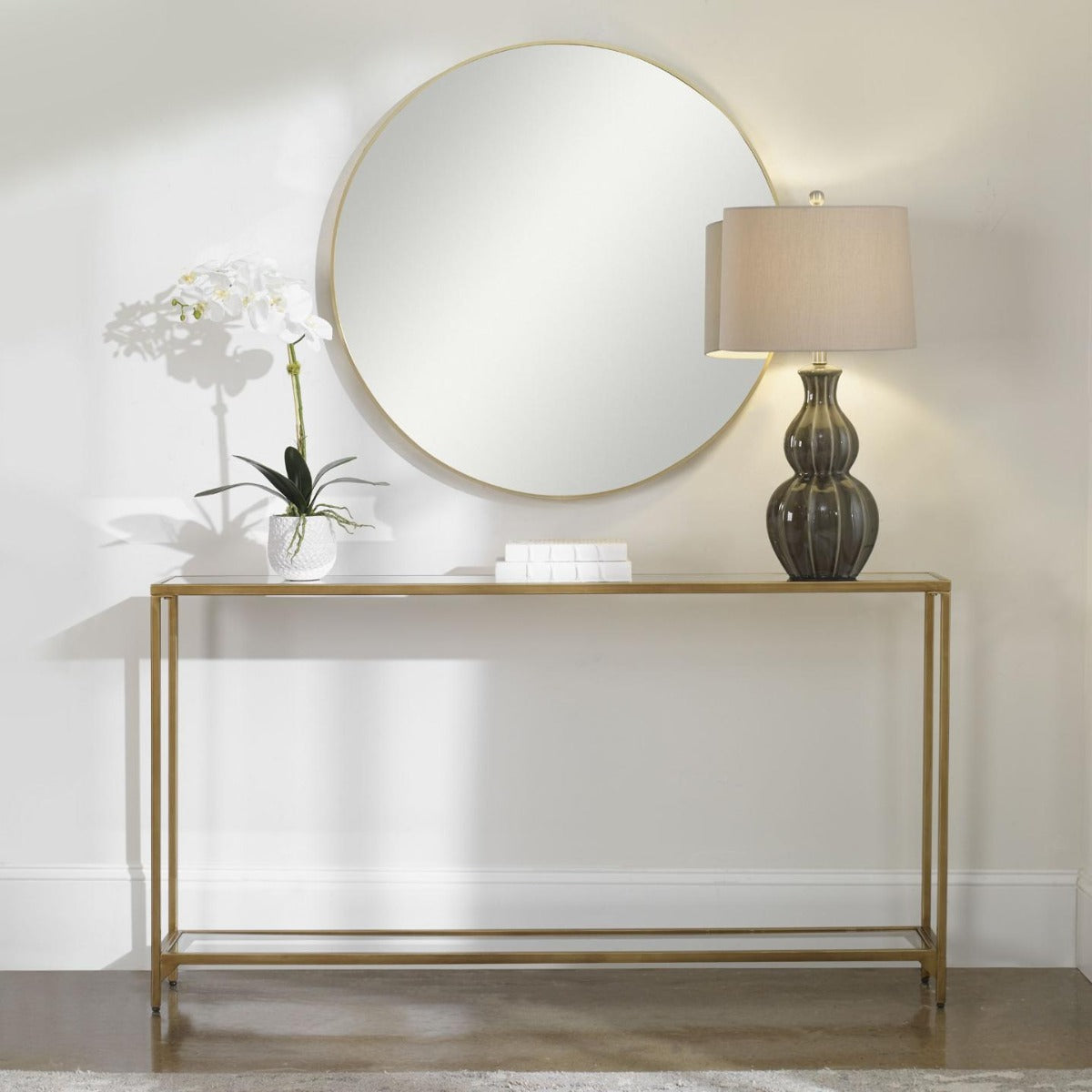 Keiichi Slimline Console Gold Finish, view 2