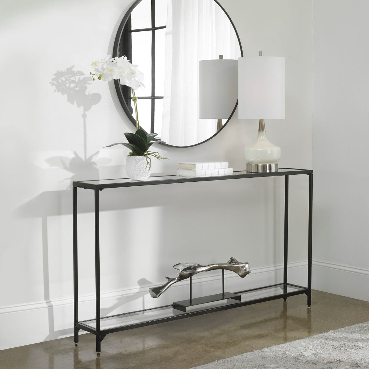 Keiichi Slimline Console Black Finish, view 3