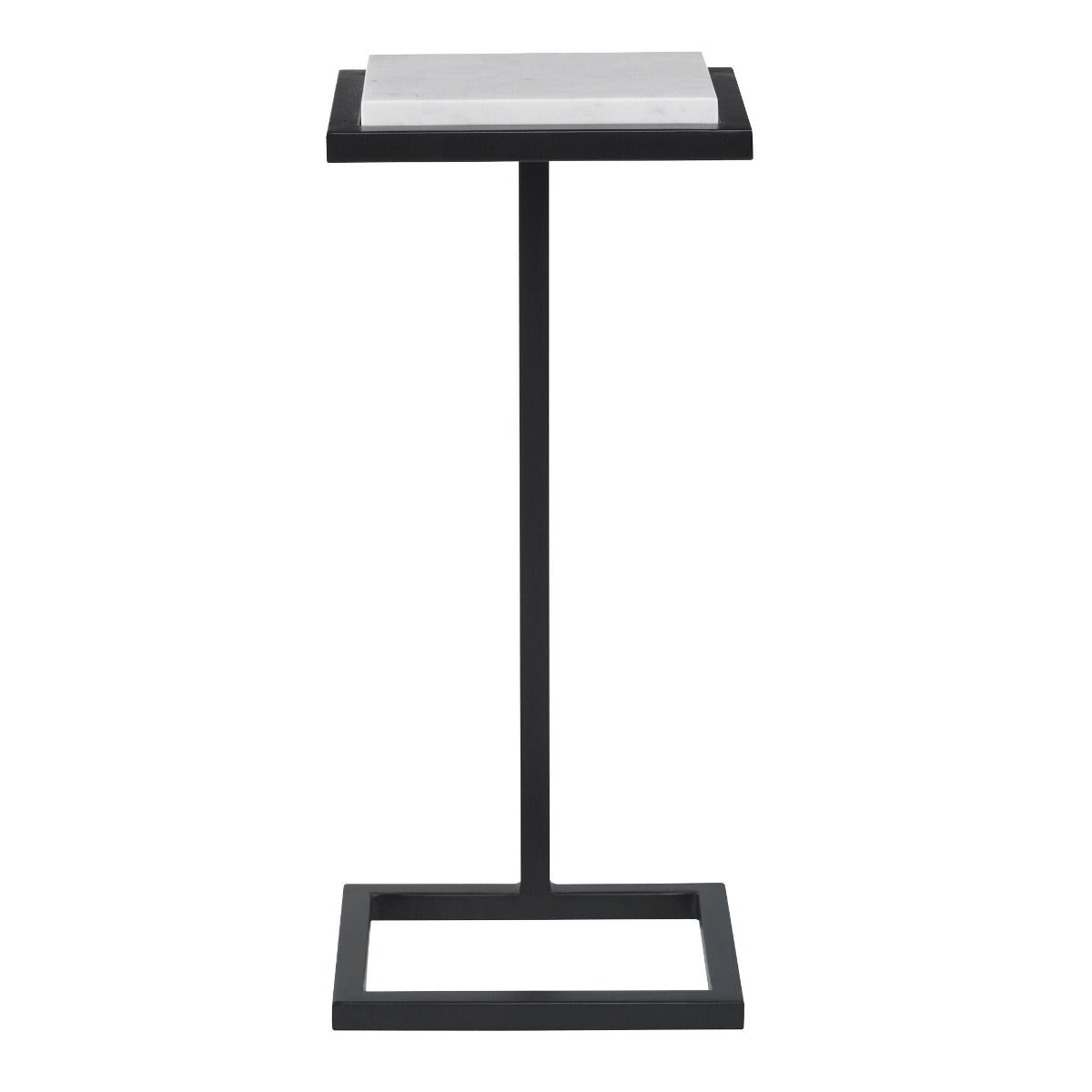 Keiichi Served Accent Table White Marble & Black, view 4