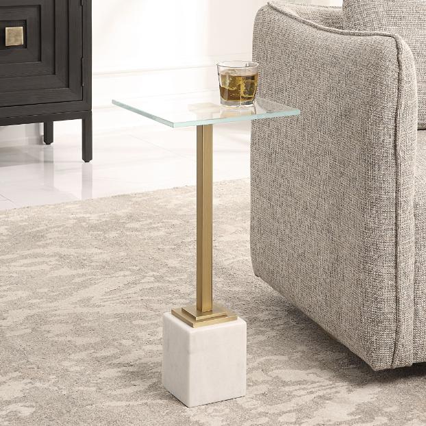 Keiichi Stand Up Drinks Table White, view 2