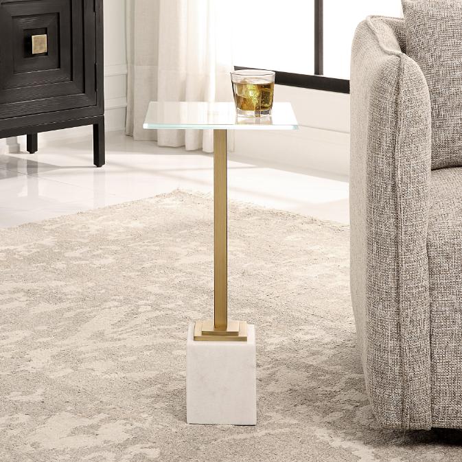 Keiichi Stand Up Drinks Table White, view 3