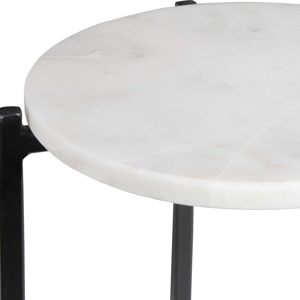 Keiichi Orla Side Tables White Marble & Black, view 4