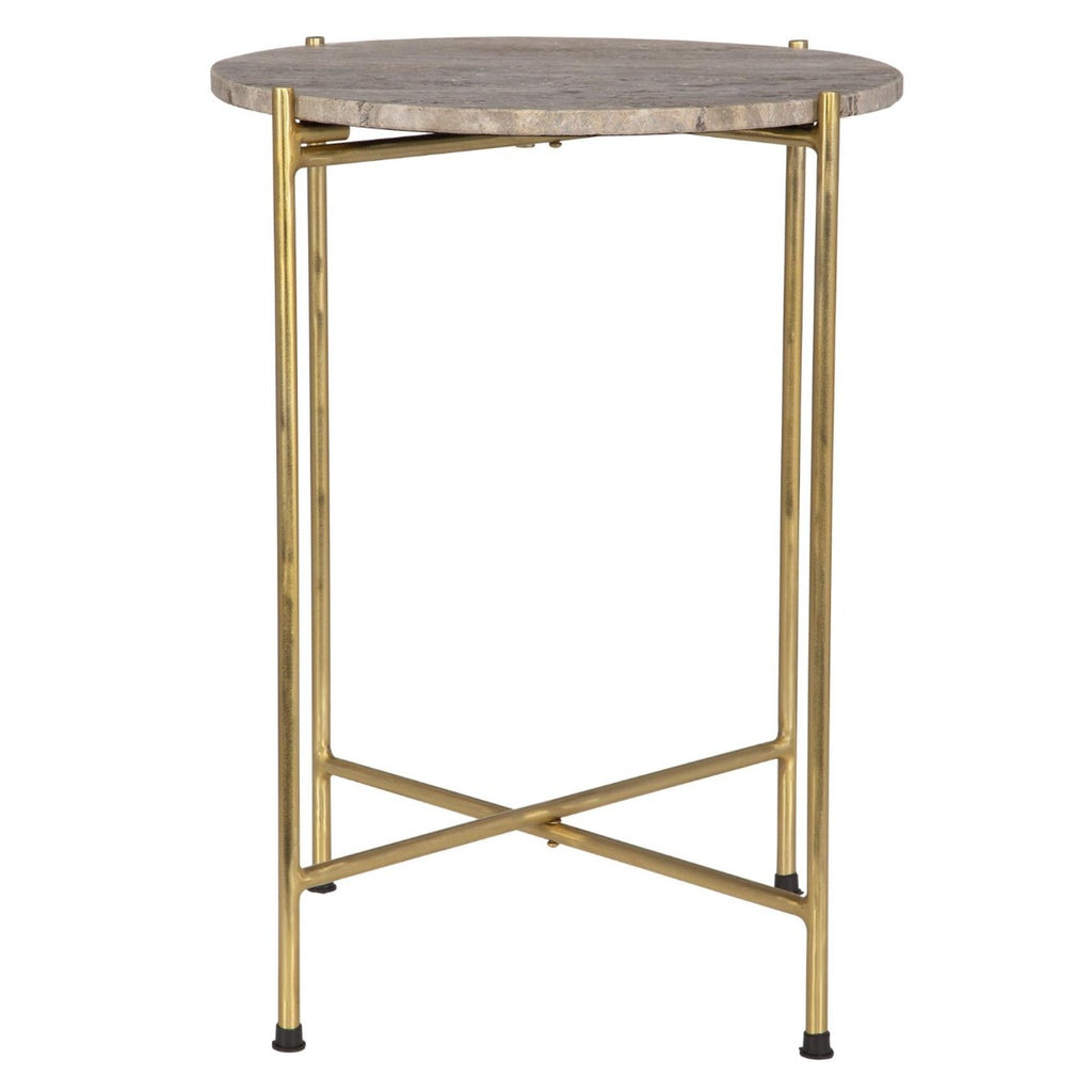 Keiichi Travertine Top Side Table, view 5