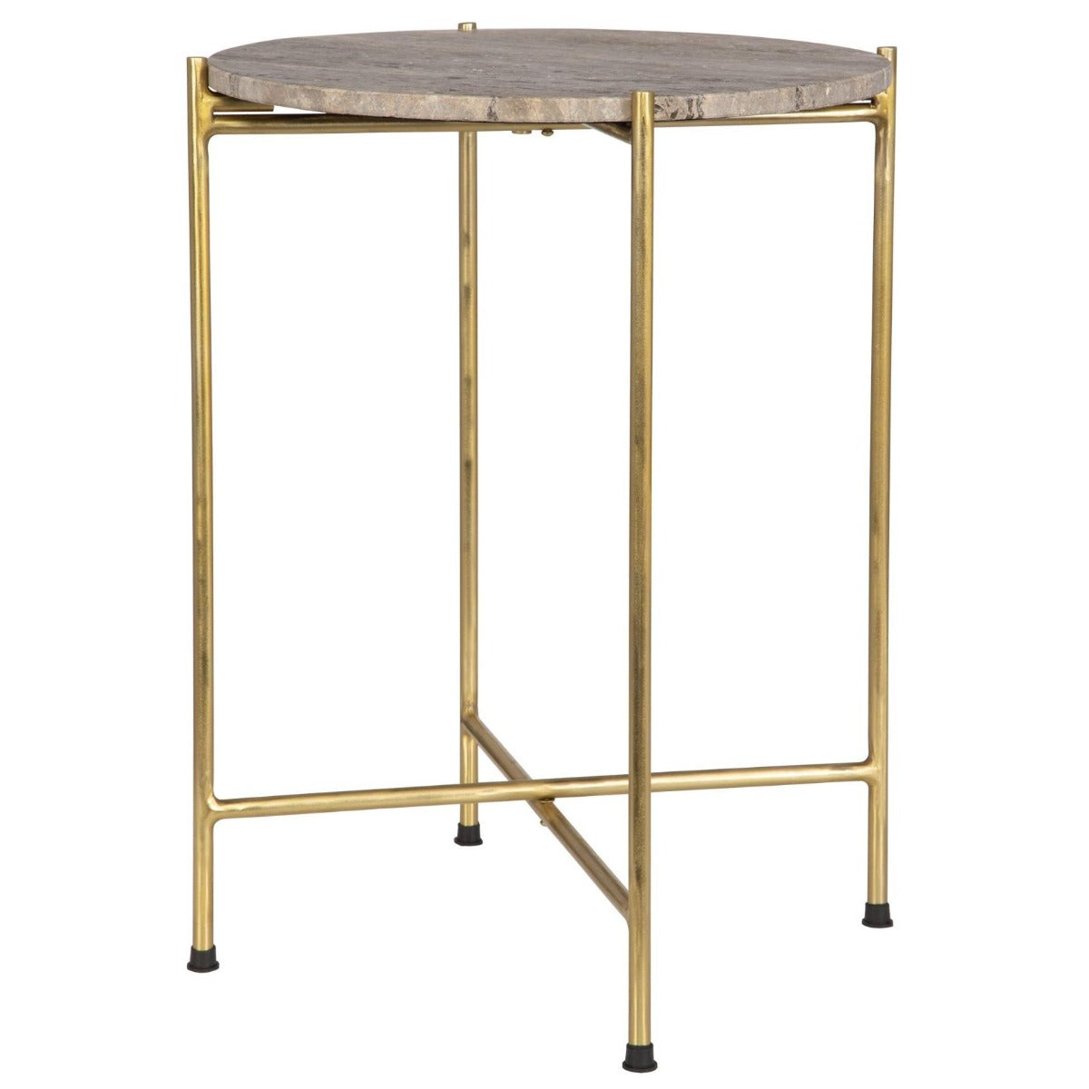 Keiichi Travertine Top Side Table