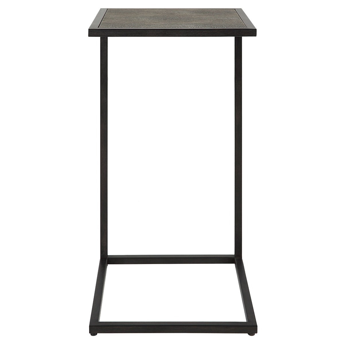 Keiichi Shagreen Pull-Up Side Table in Grey