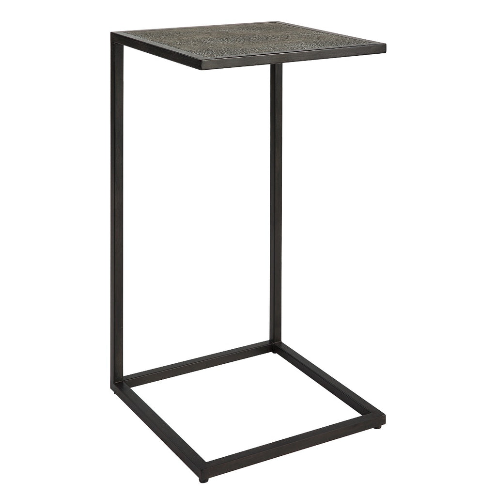 Keiichi Shagreen Pull-Up Side Table in Grey, view 2