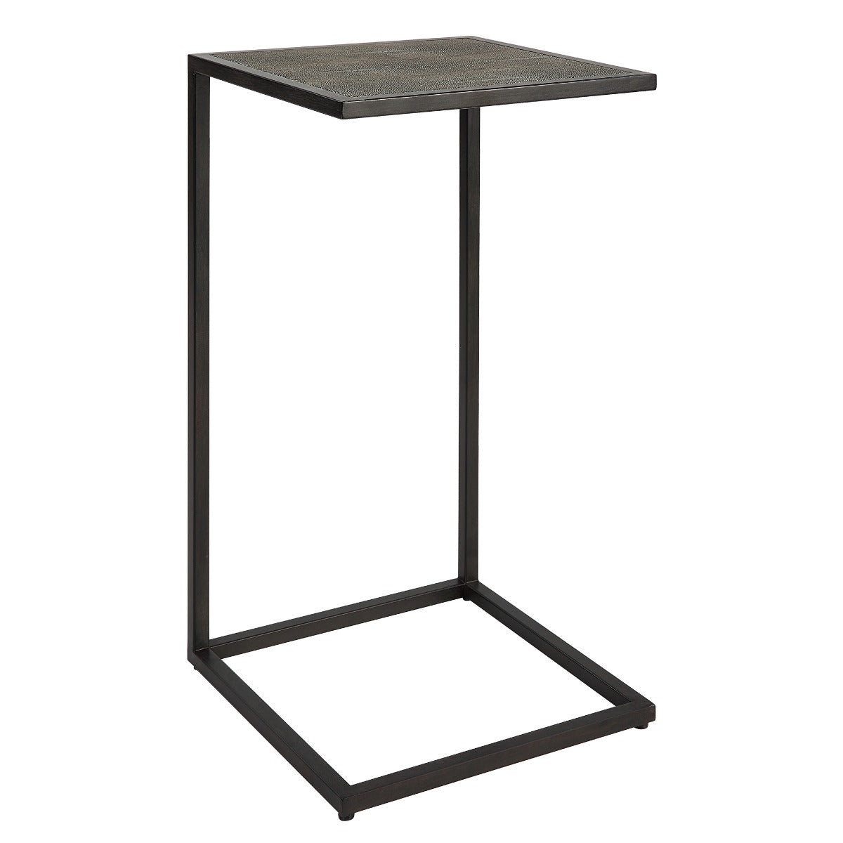 Keiichi Shagreen Pull-Up Side Table in Grey, view 2