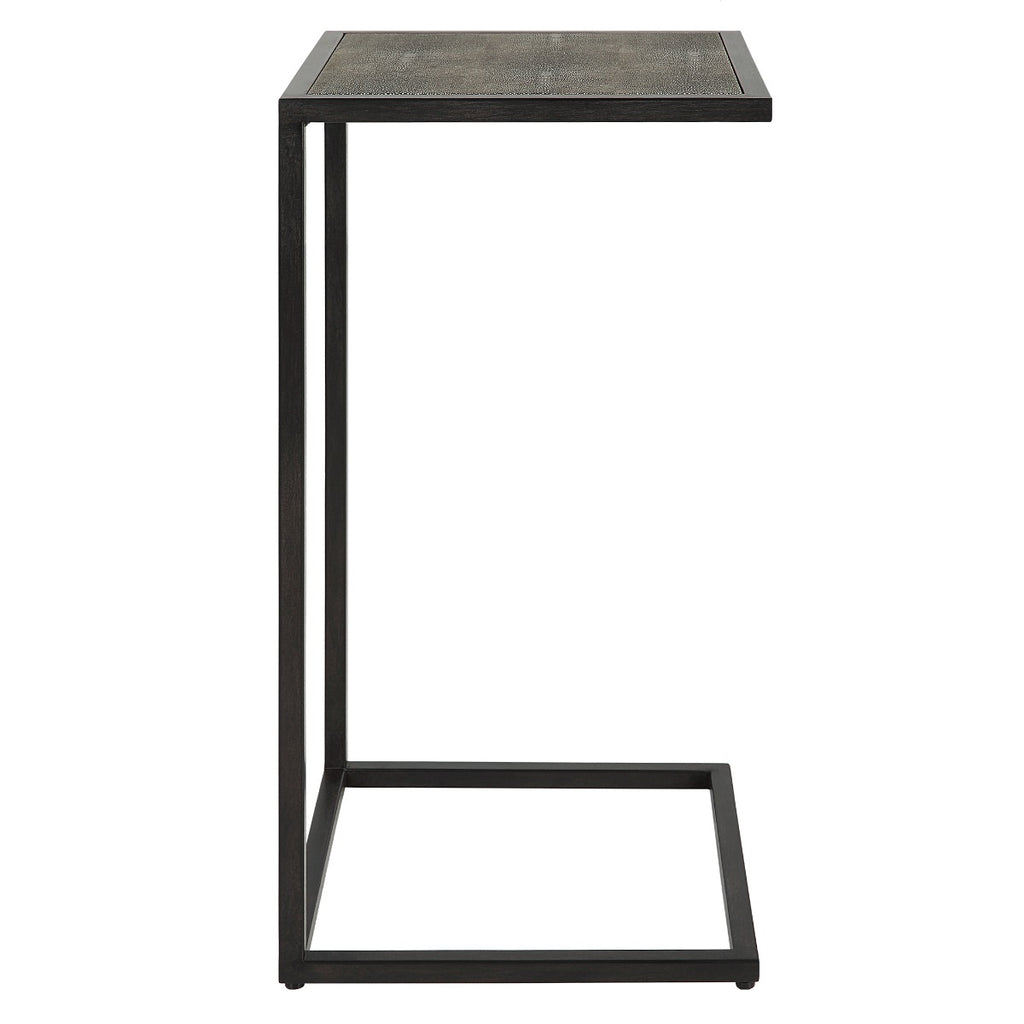 Keiichi Shagreen Pull-Up Side Table in Grey, view 5
