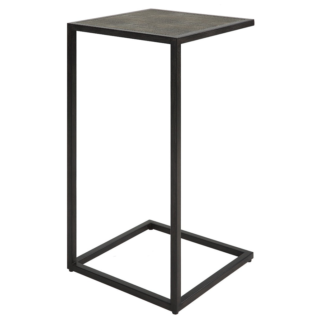 Keiichi Shagreen Pull-Up Side Table in Grey, view 4