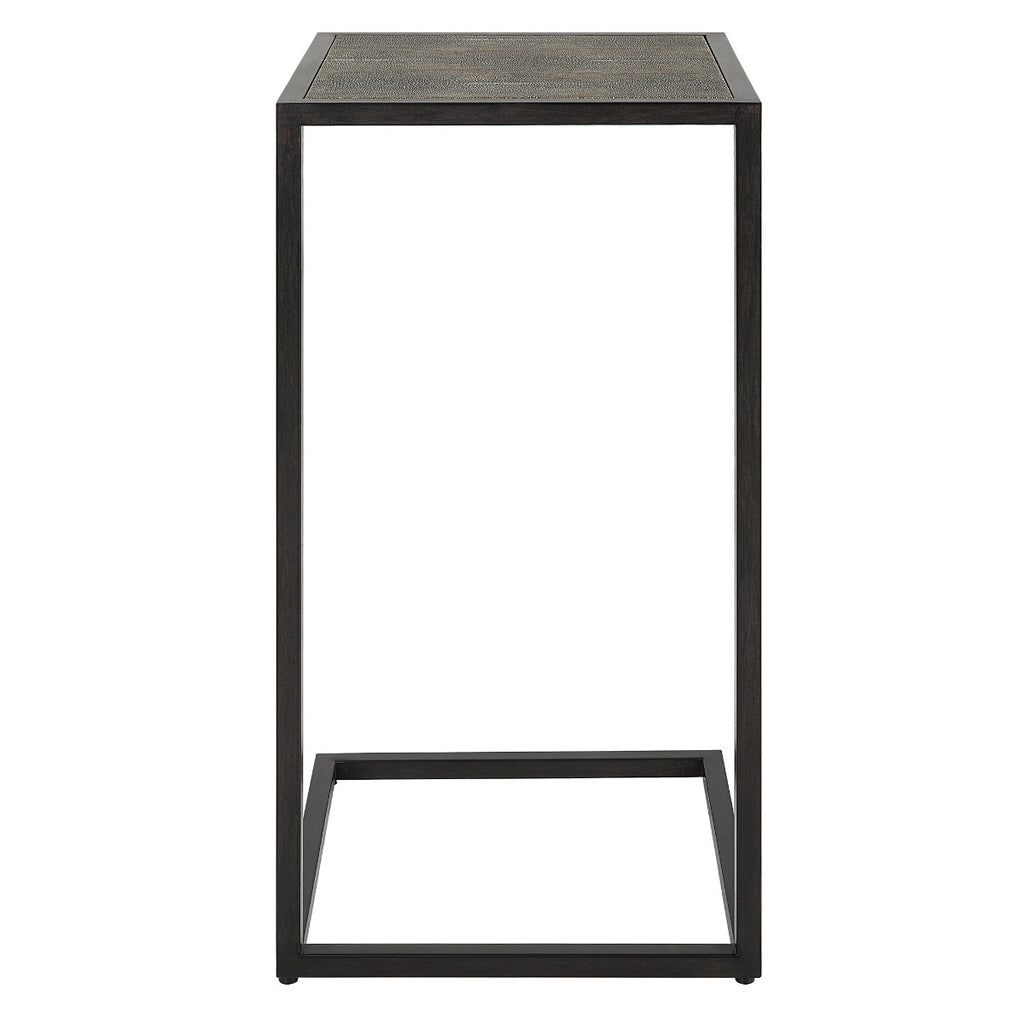 Keiichi Shagreen Pull-Up Side Table in Grey, view 3