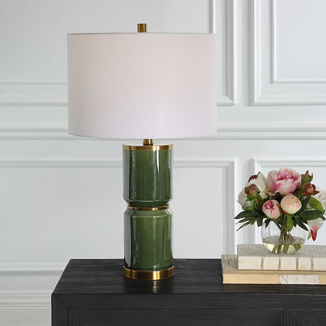 Keiichi Lilian Table Lamp in Moss Green, view 2